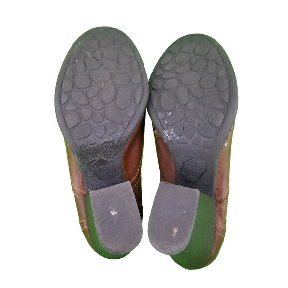 ✅BOC Brown Leather Ankle Booties Block Heels Womens 9.5 INSOLES LIFTING + DAMAGE - Picture 3 of 12